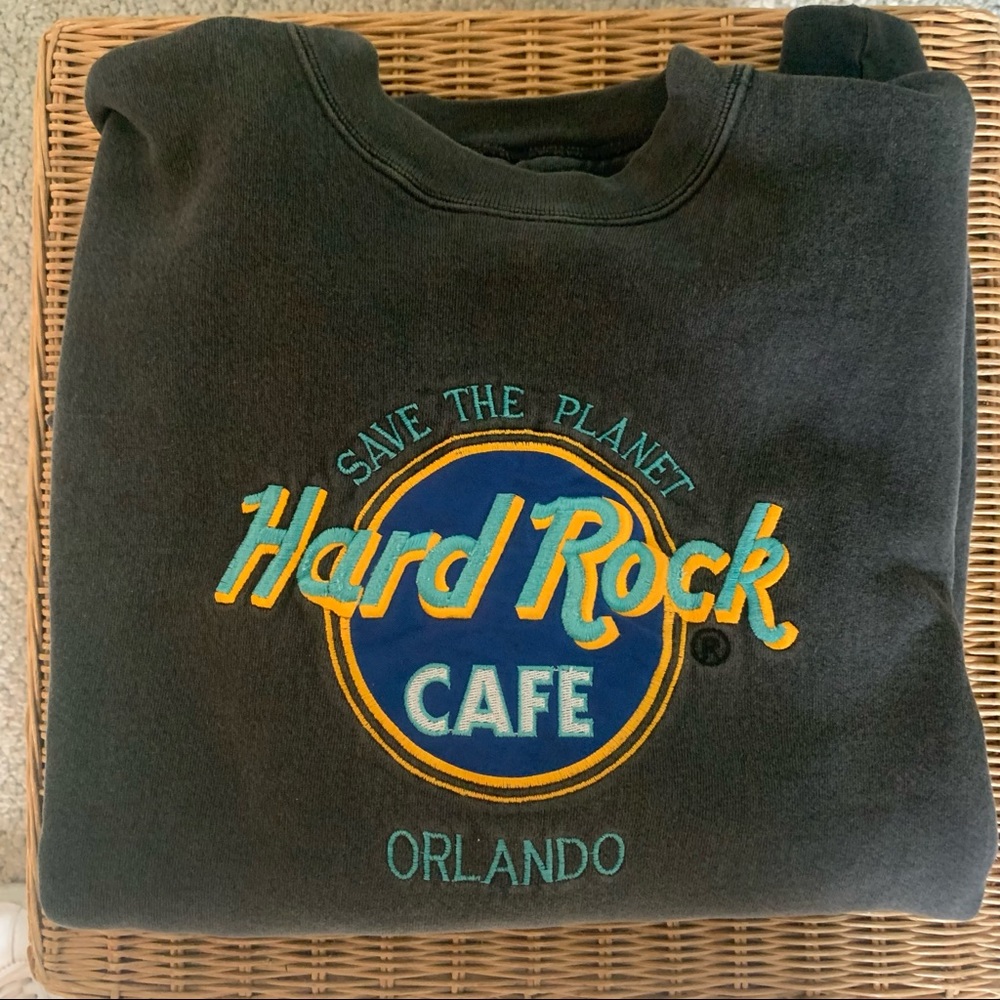Vintage black grey Hard Rock Cafe Orlando sweatshirt Size XL